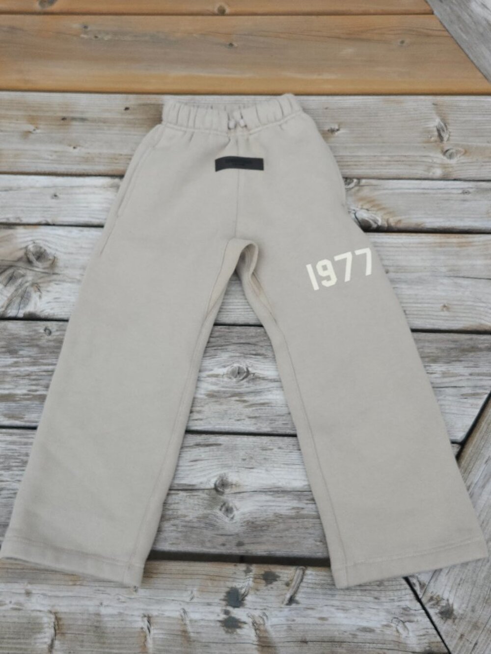 ESSENTIALS Fear of God Kids Beige Cotton Blend Sweatpants Size 2/3 Wide Leg